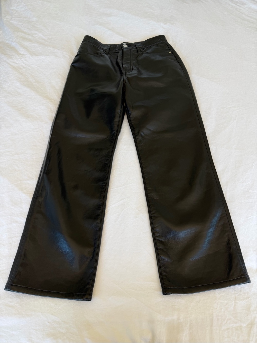 FRAME Denim Black Leather Pants - Picture 6 of 7